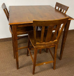 Tall 38” Square Dining Table and 3 Chairs. Hightop Dinette 3 Chairs