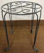 Small Black Metal Plant Stand Accent Table