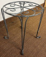Small Black Metal Plant Stand Accent Table