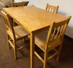 Solid Wood Dining Table and 4 Chairs. Kitchen Table and 4 Chairs. Dinette Table