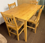 Solid Wood Dining Table and 4 Chairs. Kitchen Table and 4 Chairs. Dinette Table