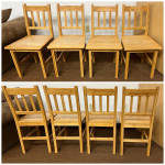 Solid Wood Dining Table and 4 Chairs. Kitchen Table and 4 Chairs. Dinette Table