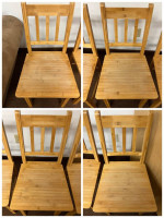 Solid Wood Dining Table and 4 Chairs. Kitchen Table and 4 Chairs. Dinette Table