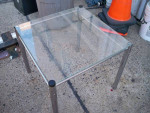 Glass square table