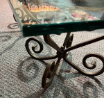 Table Glass 3/4" Thick Coffee Table Brass Base Gorgeous
