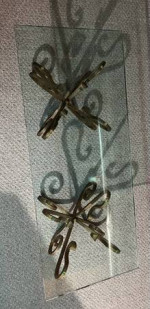 Table Glass 3/4" Thick Coffee Table Brass Base Gorgeous