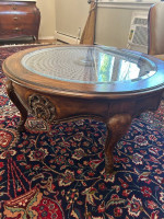 Wood and glass coffee table