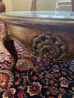 Wood and glass coffee table