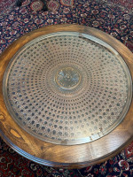 Wood and glass coffee table