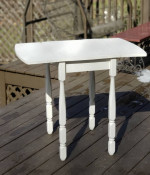 Small, White 2-Leaf Buffet Table - Measurements in photos