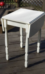Small, White 2-Leaf Buffet Table - Measurements in photos