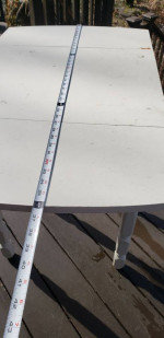 Small, White 2-Leaf Buffet Table - Measurements in photos