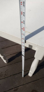 Small, White 2-Leaf Buffet Table - Measurements in photos