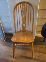 Oak Pedestal Dining Table with Leaf and 6 chairs