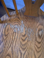 Oak Pedestal Dining Table with Leaf and 6 chairs