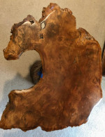 Live Edge Burl Wood Table 34"x26" w/Tree Trunk Base