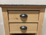 Small Granite Top Side table 31” H x 18” W x 18”D with 2 drawers