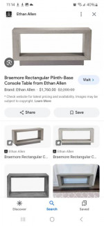 Ethan Allen Braemore rectangular plinth-base console table