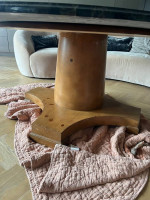 Large Granite top mid century dining table verde marinade beautiful