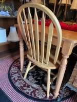 Blond Dining Table with Two Chairs