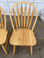 Blond Dining Table with Two Chairs