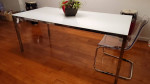 Ikea Torsby Dining Table (Chrome Plated/High Gloss White)