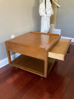 Mid century Modern Mahogany Side Table on Brass Casters by Edward Wormley for Du