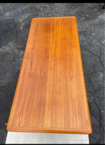 Scandinavian Modern Teak and Cane Coffee Table by Trioh Møbler.