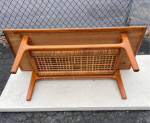 Scandinavian Modern Teak and Cane Coffee Table by Trioh Møbler.