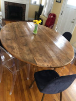 Amazing antique French Pine oval drop leaf table Antique pine