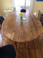 Amazing antique French Pine oval drop leaf table Antique pine