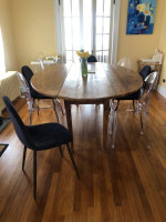 Amazing antique French Pine oval drop leaf table Antique pine