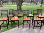 Counter Height Dining Table with 8 Matching Chairs