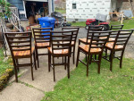 Counter Height Dining Table with 8 Matching Chairs