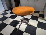 Industrial Side Table Solid wood on cast iron legs
