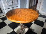 Industrial Side Table Solid wood on cast iron legs