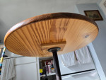 Industrial Side Table Solid wood on cast iron legs