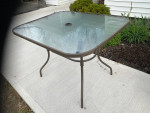 Patio Umbrella Glass Table