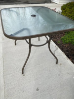 Patio Umbrella Glass Table