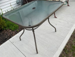 Patio Umbrella Glass Table