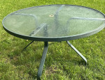 Glass Outdoor Umbrella Round Table