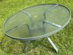 Glass Outdoor Umbrella Round Table