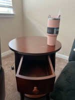 Wood bedside table