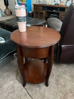 Wood bedside table