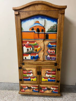 New Hand carved Wood curio cabinet folding dining table Curio