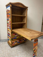 New Hand carved Wood curio cabinet folding dining table Curio