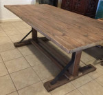 Reclaimed Pine Wood industrial style Dining Table 79”