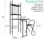 Brand New in Box Small Table and Chairs Set for Two, Black