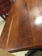 Wood wide plank Dining Table on Iron Base 82” industrial decor