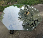 coffee table, French Art Deco Wrought Iron Centre Table Distressed Painted